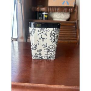 Vintage Hallmark “His Better Half” Square Mug - Black & White Floral Pattern